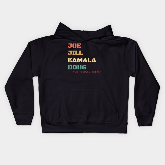 Joe and Jill and Kamala and Doug Kids Hoodie by WassilArt